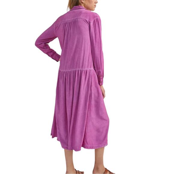 Anthropologie Pilcro Kimberly Button Front Long Sleeve Shirt Dress MEDIUM - Picture 2 of 9